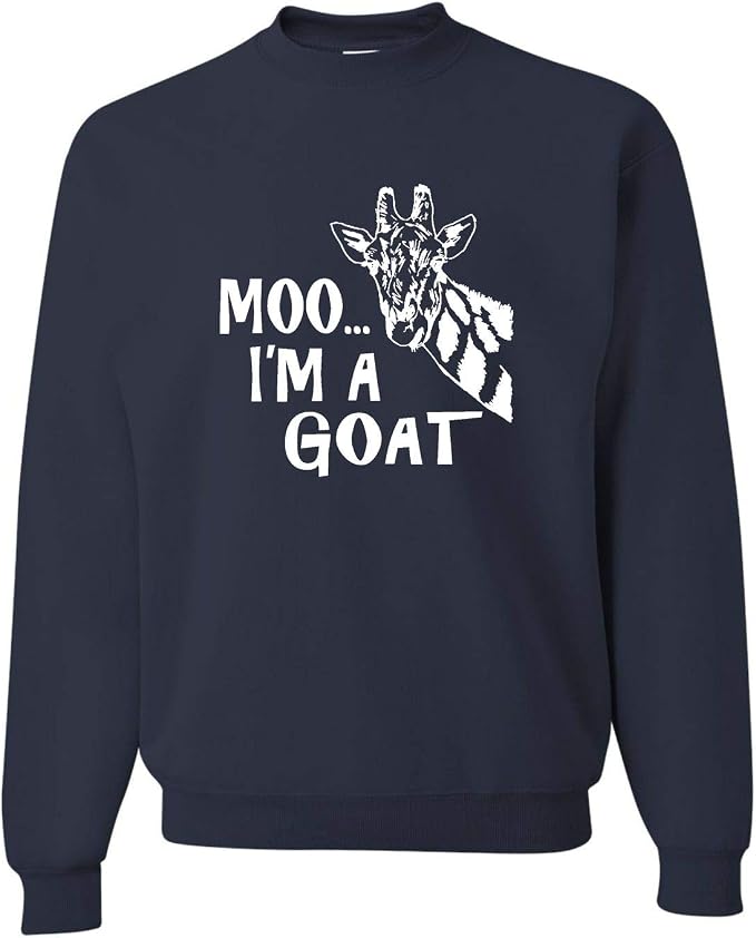 Go All Out Adult Moo I'm A Goat Funny Animal Sweatshirt Crewneck