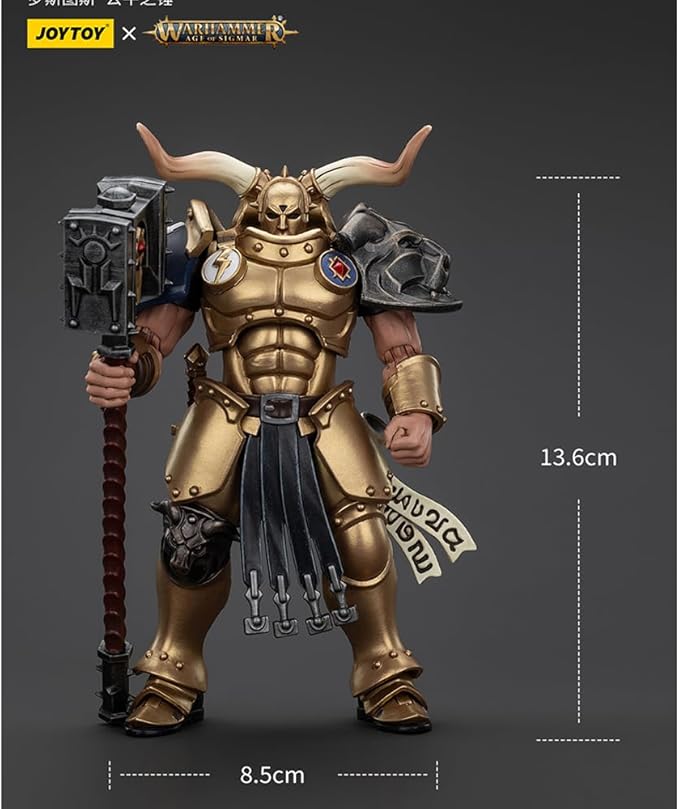 JOYTOY Warhammer 1/18 Action Figure Age of Sigmar Stormcast Eternals The Blacktalons Rostus Oxenhammer 5.35in Mecha Joy Toy Collection Model