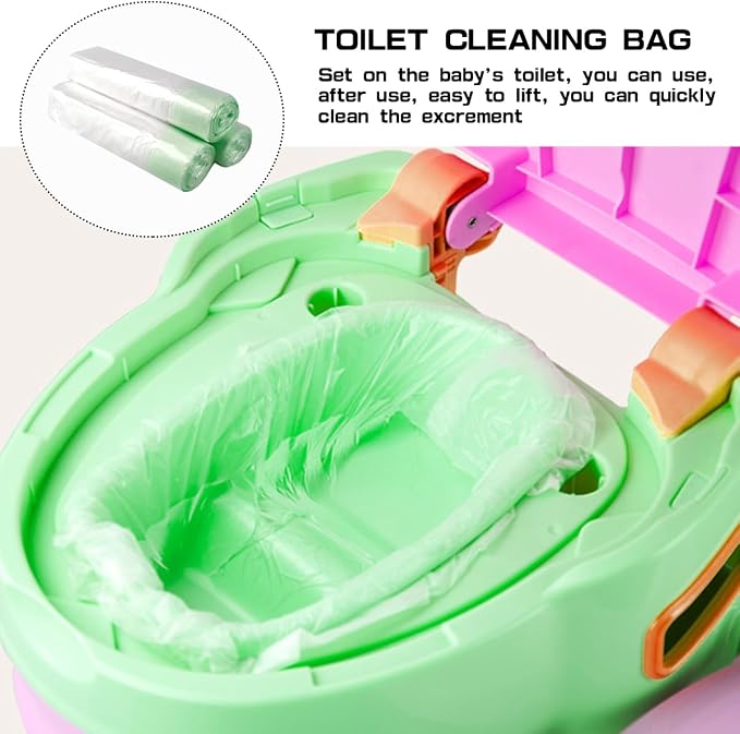 50Pcs Travel Potty Chair Liners Toddler Disposable Toilet Seat Liner Bags with Drawstrings Outdoor Plastic Potty Liners for Adults Kids Pets