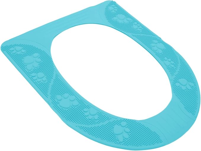 POCREATION Reusable Toilet Seat Cover, Universal Silicone Toilet Seat Cover Non Slip Washable Pad Warm for Elderly Children Light Thick (Sky Blue)