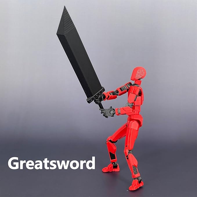 Assembled 2PC Lucky 13 Action Figures, Titan 13 Action Figure, 3D Printed Action Figure Multi-Jointed Movable, Dummy Hand Painted Figure, Desktop Decorations Game Gifts, (Black Green + Red Black)