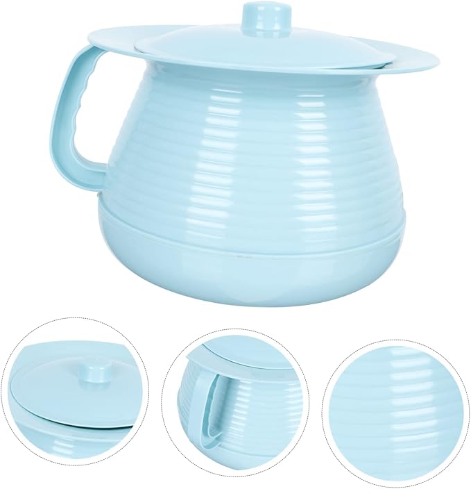 1pc Portable Adult Urinal Pot with Lid Thickened Urinal Container for Seniors Boys and Girls and Pregnant Women Night Urine Pot for Travel and Home Use