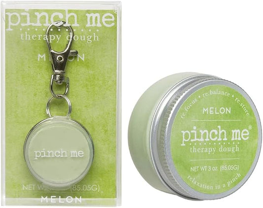 Pinch Me Therapy Dough Locket Combo - Holistic Aromatherapy Stress Relieving Putty – .3oz Clip-On Locket Scent + 3oz Dough Melon