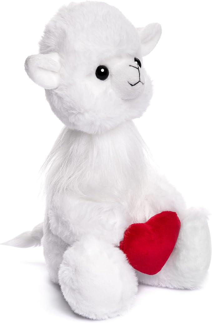 Valentine's Day Stuffed Animal - Llama Stuffed Animal, Llama Plush, 8.5 Inches Tall, Valentines Heart Plushies