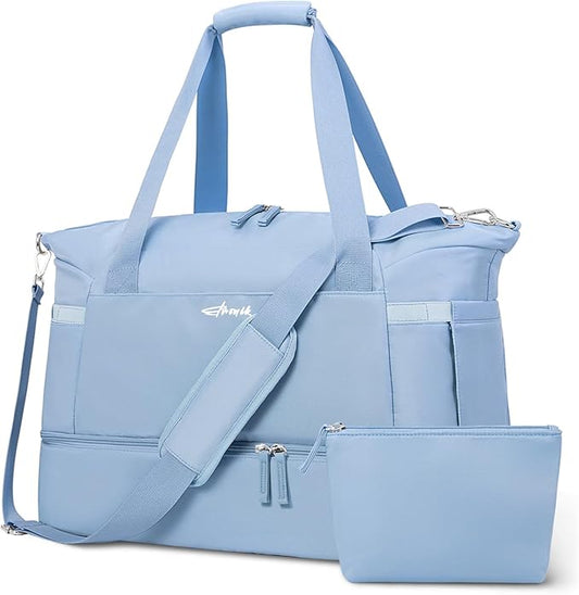 Gym Bag for Women, Personal Item Travel Bag with Shoes Compartment, Weekender Overnight Duffel Bag with Wet Pocket, Carry On Bag for Women, Travel, Gym, Weekend