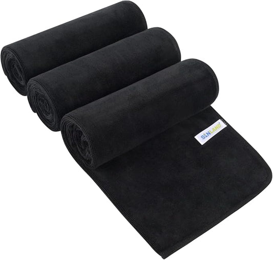 SINLAND Microfiber Gym Towels Super Absorbent Compact Travel Workout Towel Quick Dry Camping Sweat Towel for Sports Beach Swimming Backpacking Hiking and Yoga Men Women 16 Inch X 32 Inch