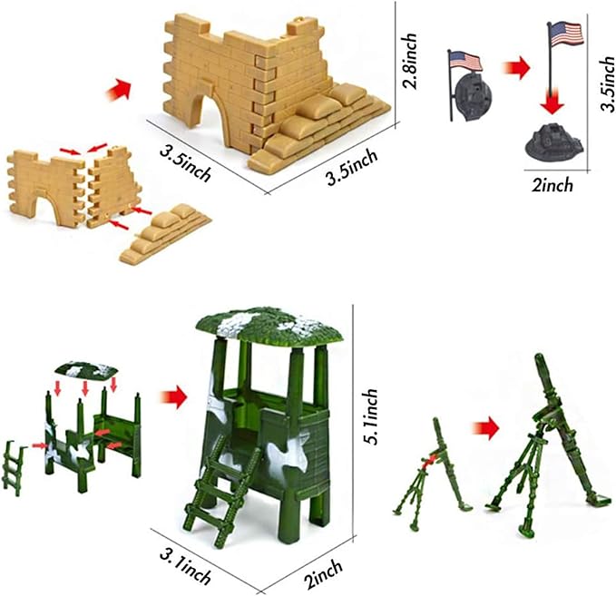 3 otters 250PCS Army Men Military Set, Action Figures with Army Accessories, Toys Gifts for Toddler Kids Boys Ages 3+