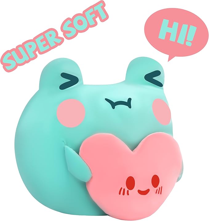 Large Frog Plush Pillow Stuffed Animal Toy,Big Size Cute Soft 12" Fat Kawaii Hugging Cuddle Huggable Plushie,Gift for Kids (Heart Frog)