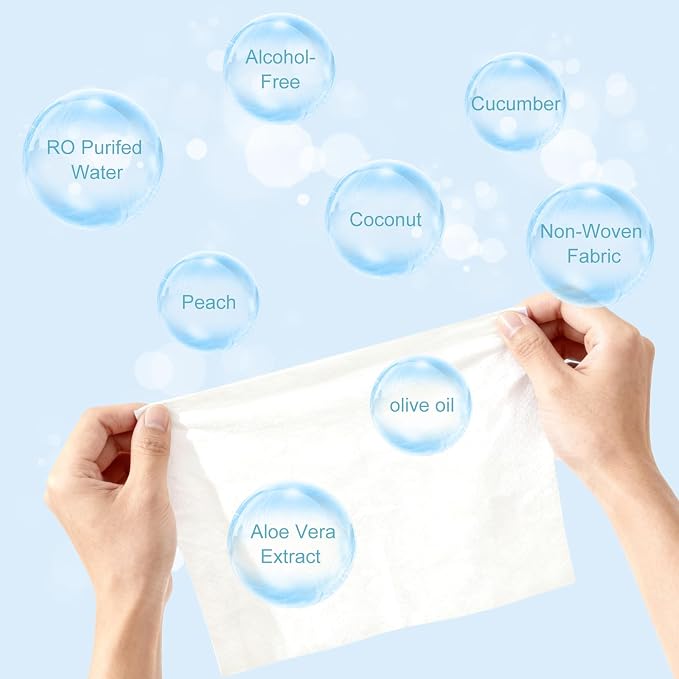 Individual Hand Wipes Wet Wipes Travel Size,Wet Wipes Individually Wrapped | 200PCS Bulk Cleansing Travel Size Wipes for Wedding Travel Restaurant Barbecue(Cucumber,Coconut,Peach,Unscented)