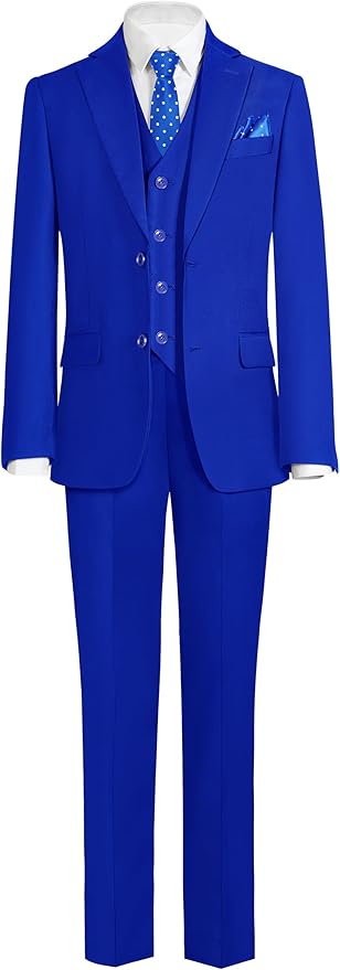 Happy Dolphin Boys Suit Set Modern Fit Kids Suits Adjustable Waist Boys Wedding Outfit for Boy Communion Suits for Boys
