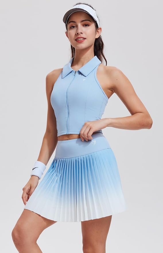 AFZ Golf Outfits for Women Preppy Golf Dress Clothes Athleisure Tennis Skirt and Top Sets