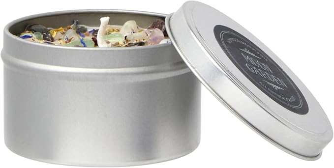 Moon Garden Candle by New Moon Beginnings - Soy Candle - All Natural Aromatherapy Crystal Candles - Intention Candle - Manifestation Candle - 8 oz Tin