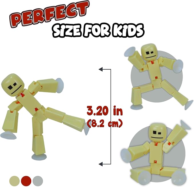 Zing StikBot & Mega Monster Stop-Motion Animation Pack – Exclusive Butter Yellow StikBot + Bronze Gigantus Figure, Creative Toy for Kids Age 4+