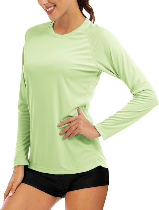 MAGCOMSEN Women's Long Sleeve Shirts UPF 50+ Sun Protection Shirts for Hiking Fishing Workout Rash Guard