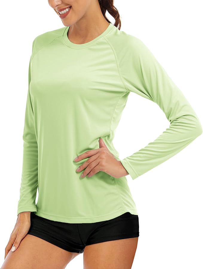 MAGCOMSEN Women's Long Sleeve Shirts UPF 50+ Sun Protection Shirts for Hiking Fishing Workout Rash Guard