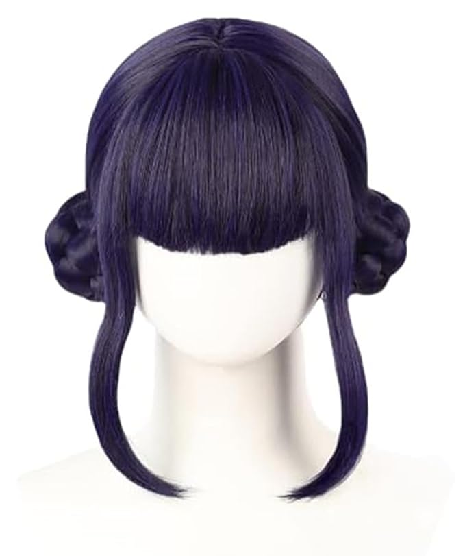 Anime Cosplay Wig Black Purple Halloween Party Costume Wig