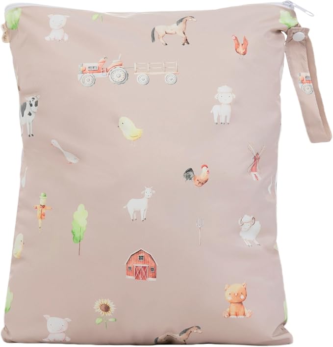 Ali+Oli Wet Dry Bag, Dual Compartment, Water Resistant, Baby Gear | Swimwear storage, Stroller attachment, Daycare essentials, Clothing separation, Travel organization, Reusable