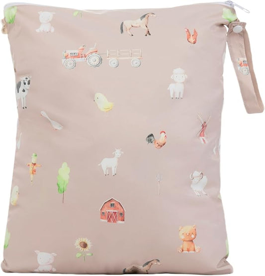 Ali+Oli Wet Dry Bag, Dual Compartment, Water Resistant, Baby Gear | Swimwear storage, Stroller attachment, Daycare essentials, Clothing separation, Travel organization, Reusable