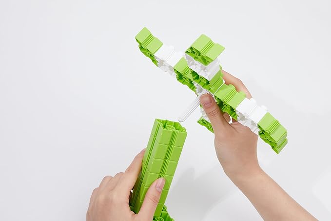 STEM Toys for Kids Ages 3 Bright 2025 | Educational Building Blocks Set | 102-Piece BPA-Free Plastic Construction Kit | Creativity & Fine Motor Skills | Instruction Booklet - Light Green