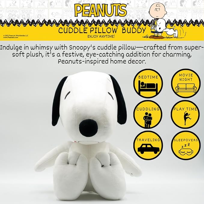 Collectibles Peanuts Snoopy Bedding Super Soft Plush Decorative Throw Cuddle Pillow, (Officially Licensed Product) By Franco