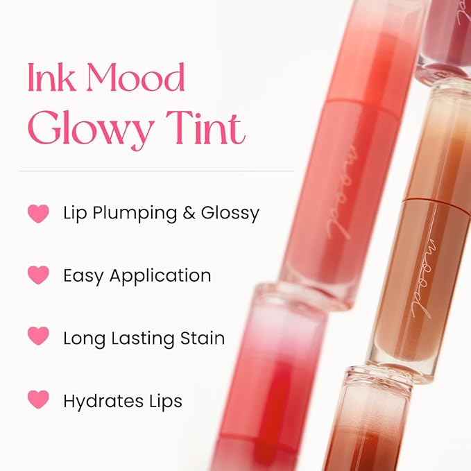 Peripera Ink Mood Glowy Tint | Lip-Plumping, Naturally Moisturizing, Lightweight, Glow-Boosting, Long-Lasting, Comfortable, Non-Sticky, No White Film (013 BERRY PRETTY)