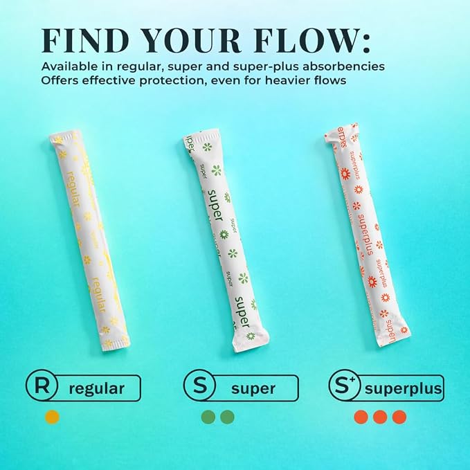 Tampon Tribe Regular Organic Tampons for Women | 48 Non-Toxic Tampons | Natural 100% Organic Cotton, Hypoallergenic, Metal and Chemical Free with Biodegradable Applicator | (48 Count - Regular)