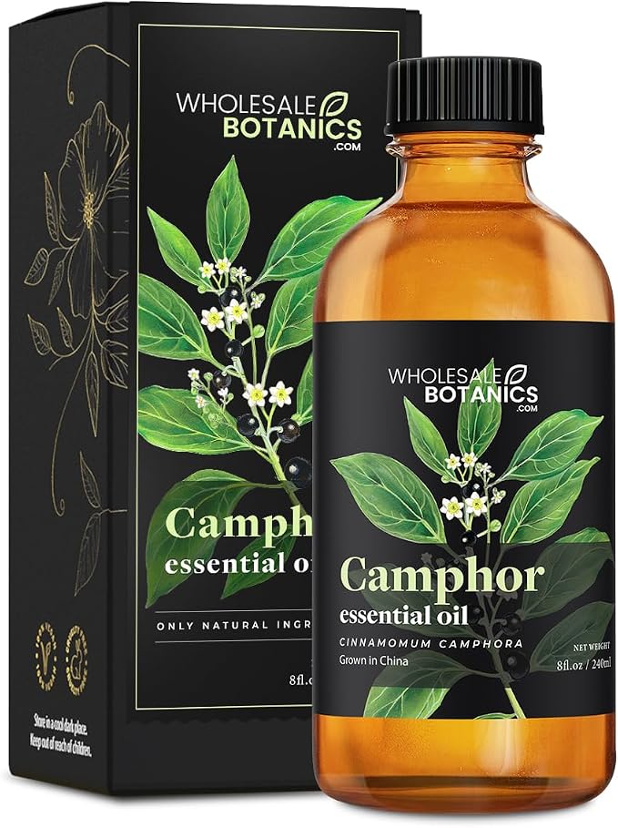 Camphor Essential Oil by Wholesale Botanics | Premium Grade 100% Pure Essential Oil | for Aromatherapy, Soaps, Lotions, & Candles | Vegan & Cruelty Free (8 Fl. Oz.)