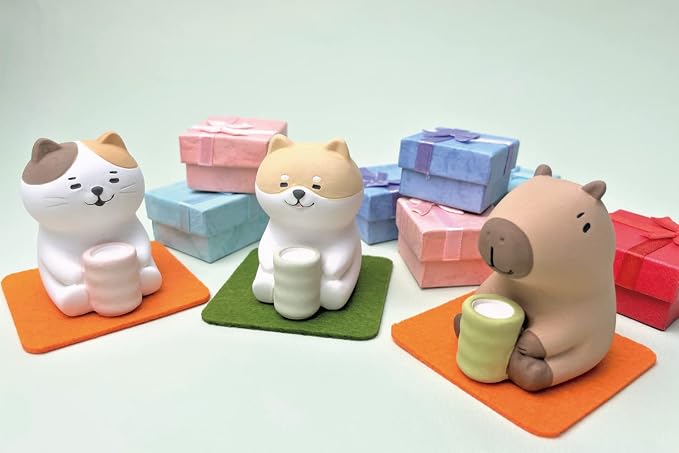 Stone Diffuser Tea-Drinking Animals [ Designed in Japan] Non Electric Passive Diffuser for Essential Oil and Aromatherapy (Ceramic/Clay) (Tea-Drinking Capybara)