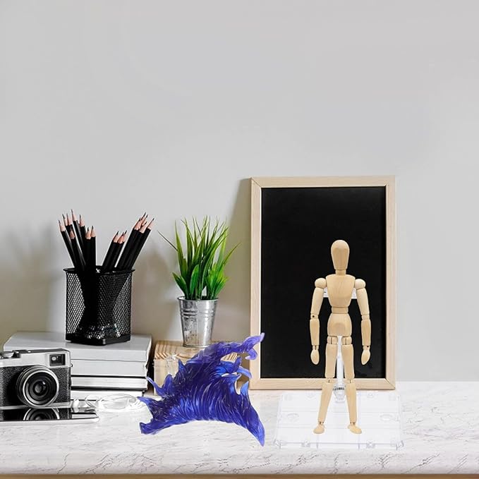 Action Figure Stand Set with Fire Effects - Purple & Blue Display Holder for 6-12 Inch Models Easy Assembly and Sturdy Support