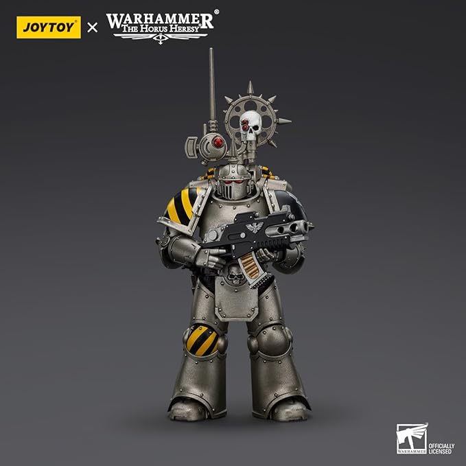 JOYTOY 1/18 Action Figures - Warhammer The Horus Heresy Iron Warriors MKlIl Tactical Legionary with Nuncio-vox - 5‘’,Highly Posable Collectible Model Ages 15+