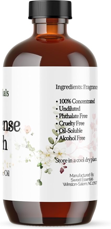 Frankincense and Myrrh, 4oz Premium Fragrance Oil, Aromatherapy, Diffuser, Crafts, Soap, Home Scents, Bath & Body, DIY Parfum and Much More. Versatile and Long-Lasting