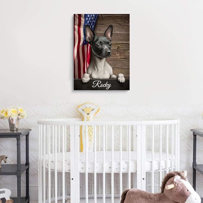 Custom Wooden Jigsaw Puzzles with Your Dog's Name on American Hairless Terrier Art Print - 300 500 1000PCS Puzzles Game and Home Wall Decor