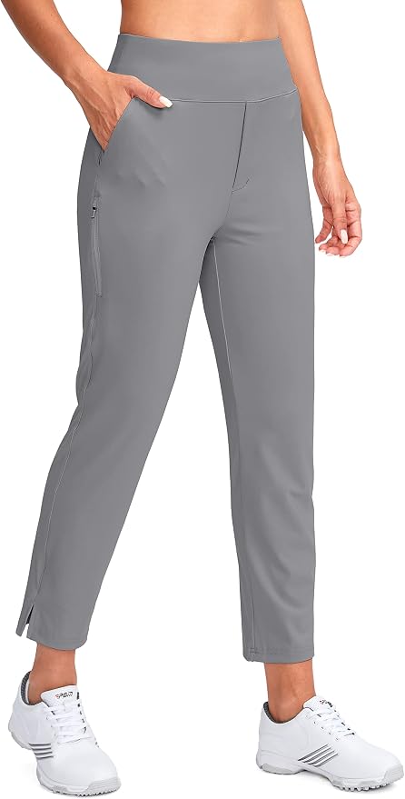YYV Women's Golf Pants High Waist Stretch Ankle Pants with Pockets | Work Ankle Pants, Dress Pants with 4 Pockets, For Yoga Business Travel Casual