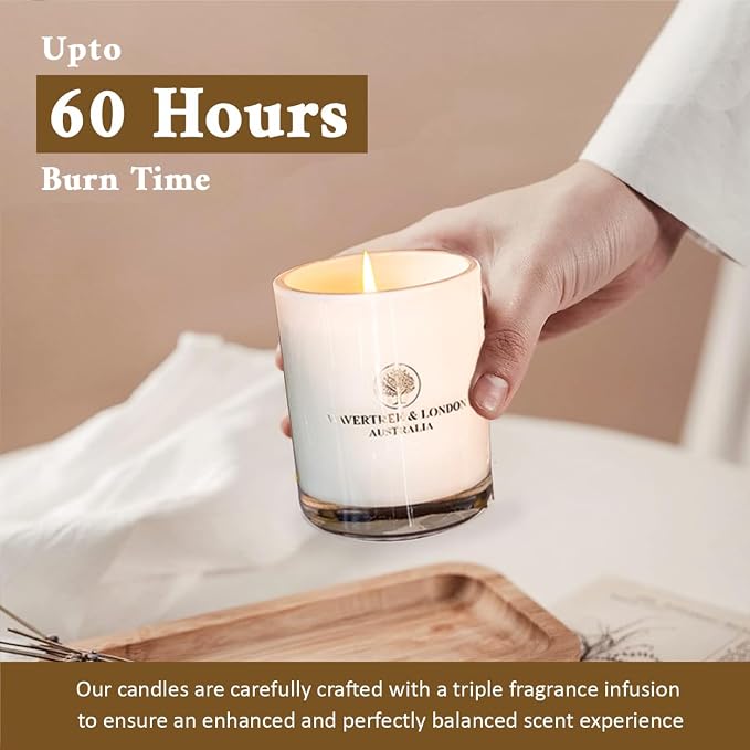 Wavertree & London Organic Havana Scent Soy Wax Candle | Non Toxic 100% Cotton Wick Triple Scented Pure Natural Soy Wax Candles, Hand Poured in Australia | 60 Hours Burning Time, 11.66 Oz