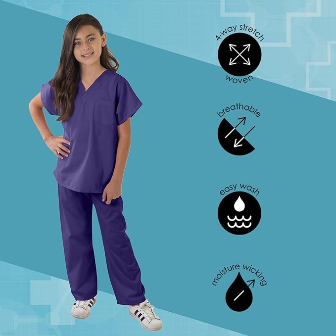 Kids Scrubs Set Super Soft Children Scrub Set Kids Doctor Dress up
