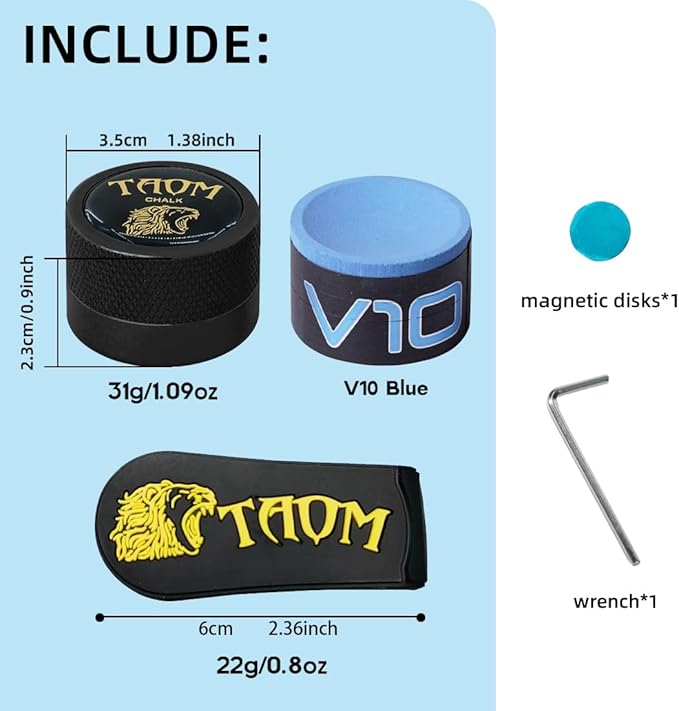 TAOM Pool Chalk Holder Round Shaped Practical Tool Billiards Accessories Magnetic Mini Chalk Tip Case Container Round Box Billiards