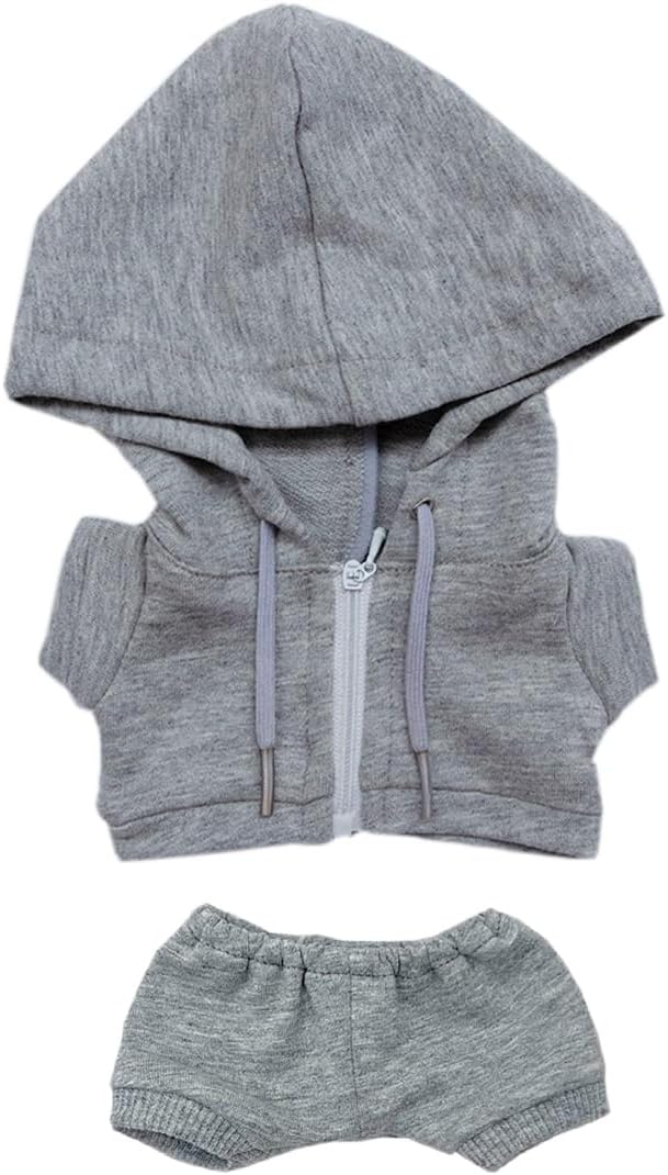 10cm 15cm 20cm Plush Doll Clothes Coat Pants Multi-Color Sportswear Sets Toys Dolls Accessories (Gray, 20cm)