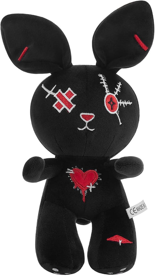 Halloween Bunny Easter Basket Fillers for Kids Gifts Plush Toy Stuffed Rabbit for Boys and Girls Classroom Hunting Egg Decoration (Black)