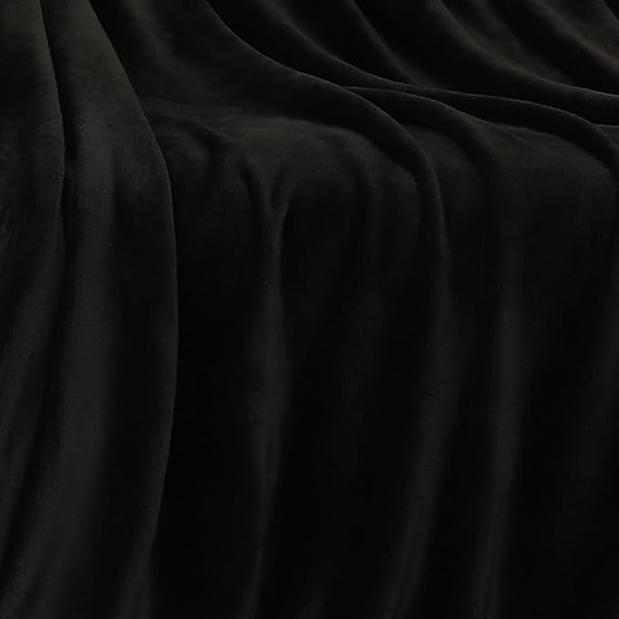 Black Fleece Plush Throw Blanket 50"x70"for Couch Sofa Fuzzy Cozy Flannel | Super Soft Lightweight Microfiber Blanket for Bed Chair bedroom Home Decor All Season,Birthday Gifts for Women Mom Adult