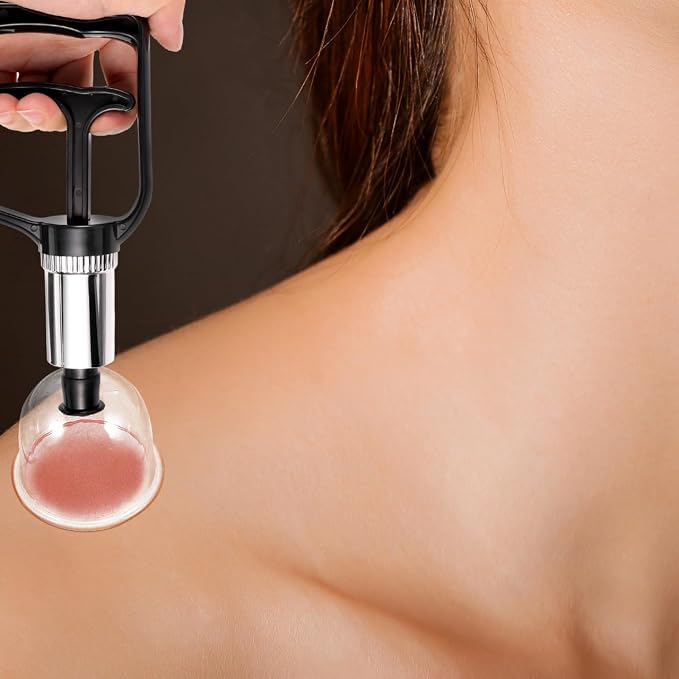Beavorty Cupping Hand Pump Vacuum Therapy Tool Manual Suction Pump for Body Massage Muscle Relaxation Replacement Accessory 7.48X3.74X1.37 Inch