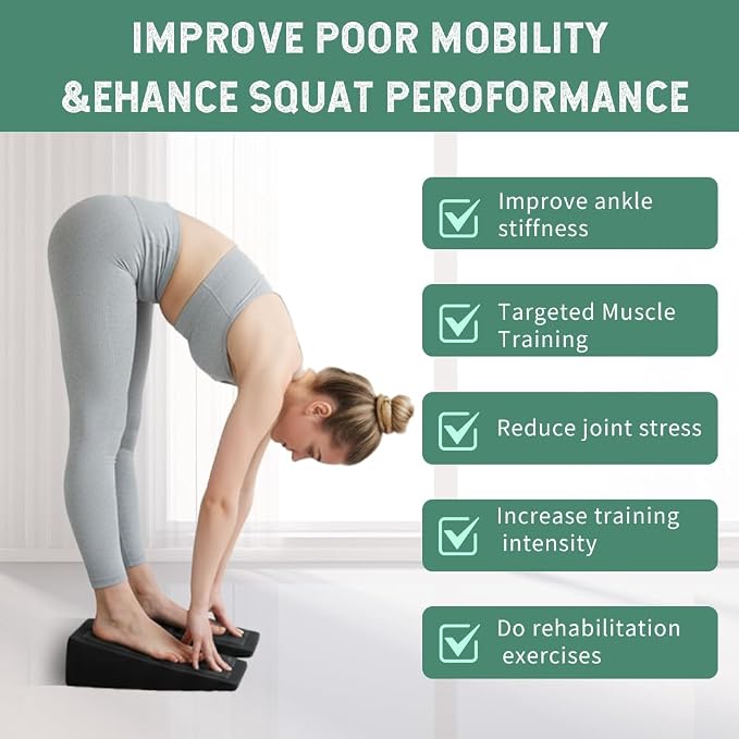 Squat Wedge Block Set of 3 - High-Density EPP Slant Board with 8.5° & 17° Stackable Angles - Deep-Groove Anti-Slip Surface for Calf Stretching, Physical Therapy & Ankle Mobility