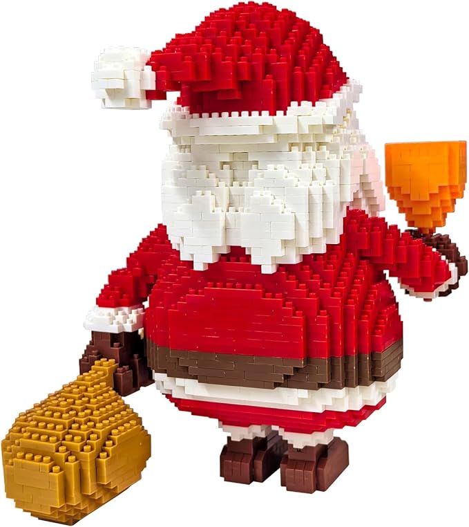 Building Bricks 2500+ Pieces Set - Classic Cartoon Characters Building Blocks - Mini Building Block for Boys Girls & Adults (Santa Claus), Redpro