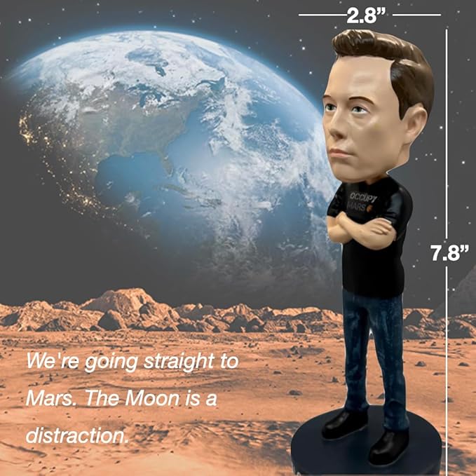 Elon Musk Bobblehead, Entrepreneur and American Patriot, Trump Doge, Premium Polyresin Collectible Statue, 8 Inches Tall, World Leaders Series, Patriots