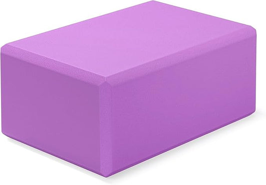Large Foam Yoga Block 1 Pack, 9x6x4 Sturdy Pilates Block, Workout Block, Non Slip Surface Yoga Brick for Pilates Meditation, Stretching and Toning