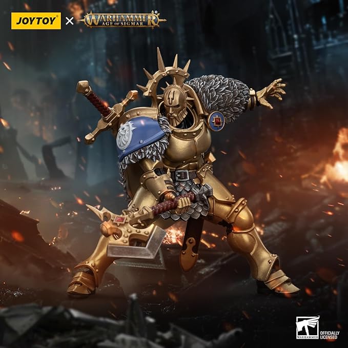 JOYTOY Warhammer 1/18 Action Figure Age of Sigmar Stormcast Eternals The Blacktalons Hendrick, The Silver Wolf 4.96in Mecha Joy Toy Collection Model