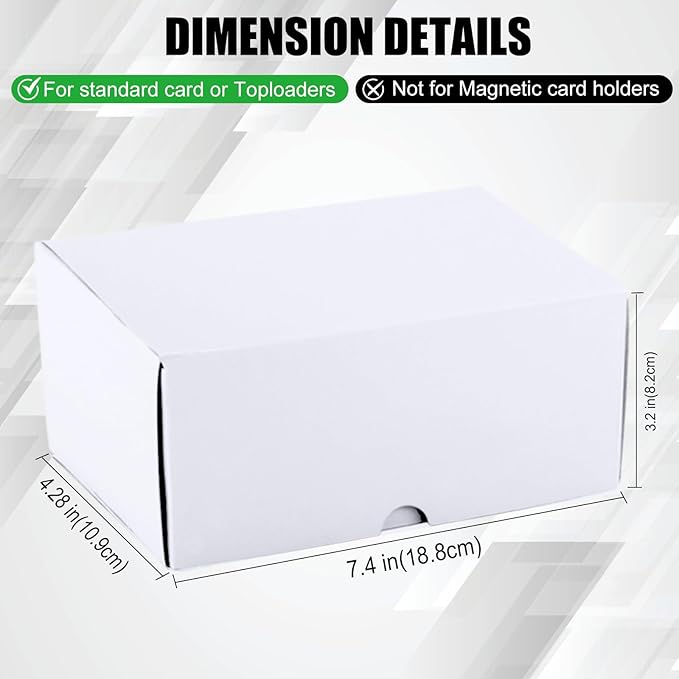 Toploader Trading Card Storage Box, 4-Pack 100 Count White Corrugated Cardboard Bulk Sports Top Loaders Storage Box for TCG/Magic/Mtg Basketball Cards, Collectible Trading Card Organizer