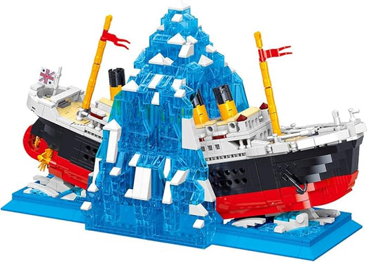 Iceberg Titanic Building Blocks Sets，Creative Bookshelf Toy Building Set，Ideal Gift for Reading Enthusiasts（1202PCS）-Toys Gifts for Adult