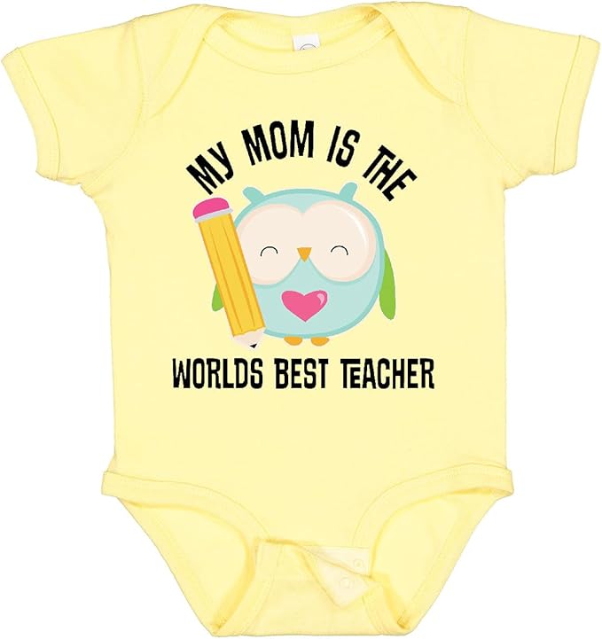 inktastic Teacher Mom School Owl Baby Bodysuit