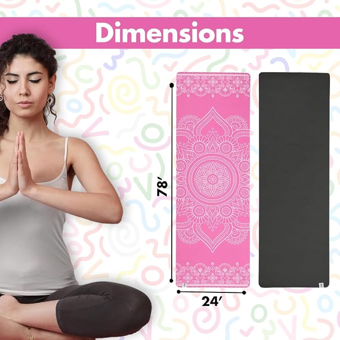 HOME ARCHIVE Premium Yoga Mat 6mm Print Reversible Extra Thick and Large Non Slip Exercise & Fitness Mat for All Types of Yoga Pilates & Floor Workouts (78" x 24" x 6mm Thick)