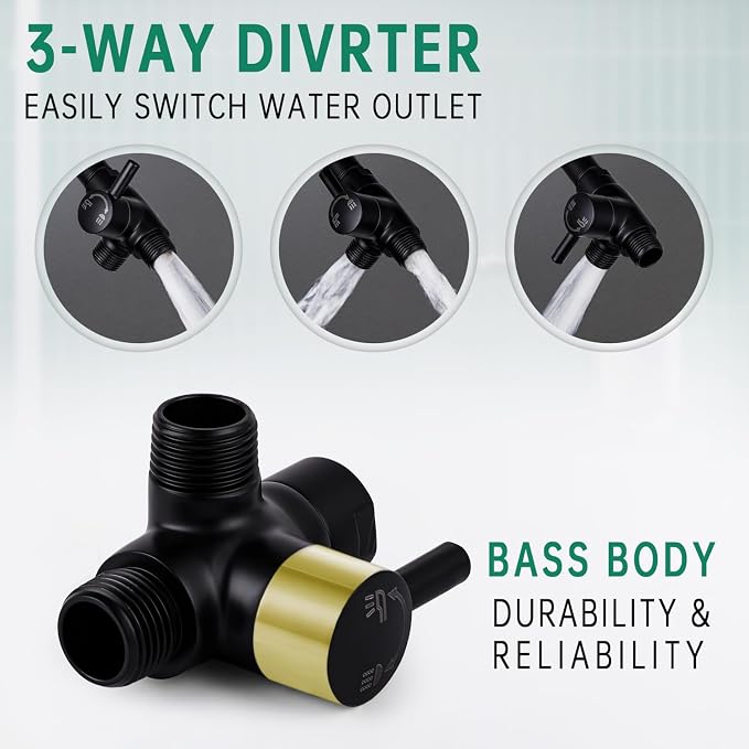 Shower Enema System with 86 Inches Hose, Diverter, Water Control Valve for Men and Women Portable Cleaning, Enema Nozzle Kit Cleaner Attachment (Matte Black)